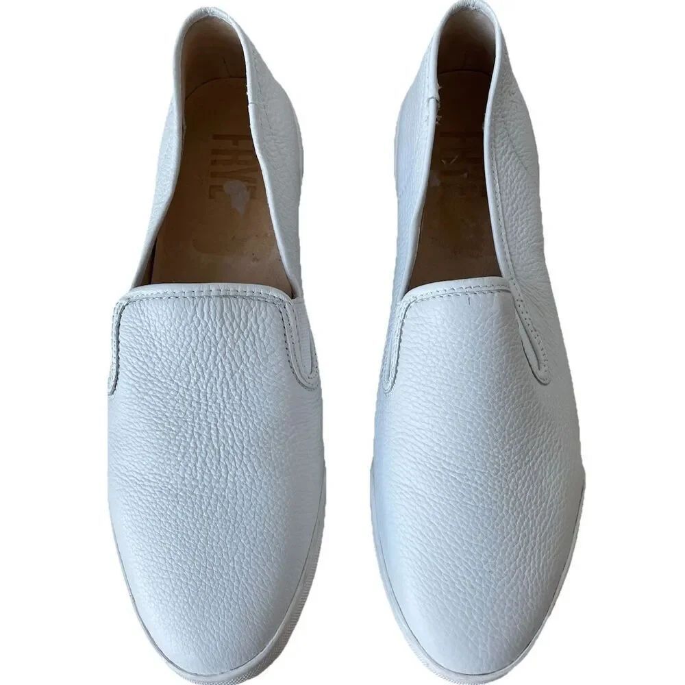 New Frye Mia White Tumbled Leather Slip on Shoe Sneaker Size 10 - Picture 5 of 7